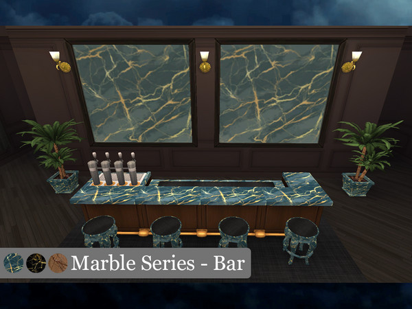 Sims 4 — Marble Series - Bar by janek04 — Marble bar in 3 colors from Marble Series by JB!