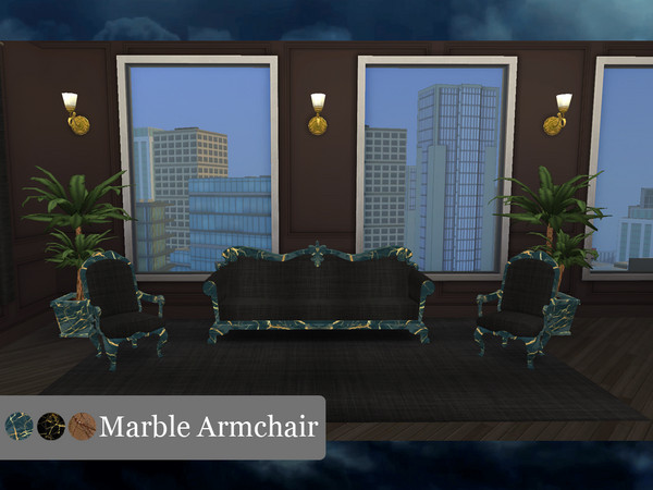 Sims 4 — Marble Series - Armchair by janek04 — Marble Armchair from Marble Series by JB! Avabile in 3 colors: - Golden