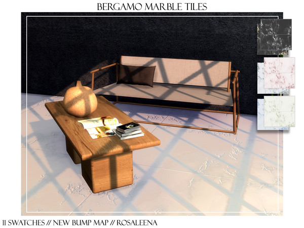 Sims 4 — Bergamo Wet Marble Tile Collection by Rosaleena — bergamo wet marble tile collection by me, rosaleena new