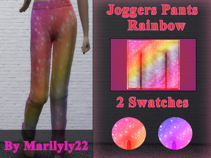 Sims 4 Jogger Pants Rainbow - Spa Day needed by Marilyly22
