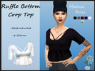 Sims 4 — Ruffle Bottom Crop Top  by MaeveRose — Crop top with ruffle bottom and cross strap. -New Mesh -6 Swatches -Found