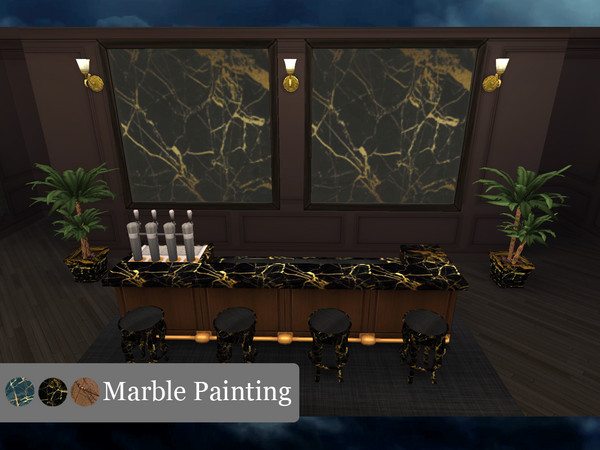 Sims 4 — Marble Series - Painting by janek04 — Marble Painting from Marble Series - by JB! Avabile in 3 colors: - Golden