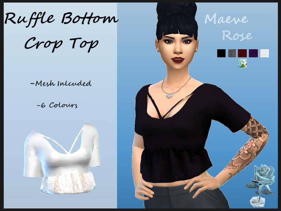 The Sims Resource | Ruffle Bottom Crop Top