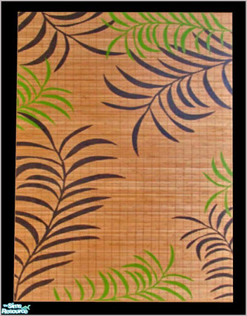 Sims 2 — NK Asian Influence Rugs - 2 Bamboo Slats by MoMama — Bamboo slats decorated with blue, purple and green bamboo