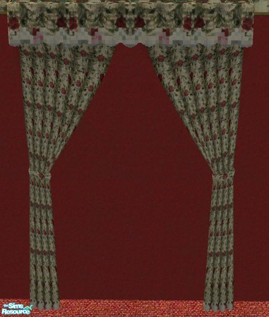 Sims 2 — Creamy Rose Curtain by RhondaBlonda — 