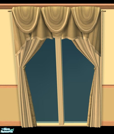 Sims 2 — NK PI Plain Curtains - Yellow by MoMama — A plain, simple 2-tone curtain in Yellow.