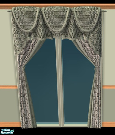 Sims 2 — NK PI Weave Curtains - Sea Green by MoMama — A 2-tone woven curtain in Sea Green.