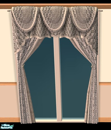 Sims 2 — NK PI Weave Curtains - Off White by MoMama — A 2-tone woven curtain in Off White.