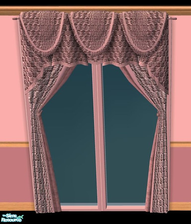 Sims 2 — NK PI Weave Curtains - Dusty Pink by MoMama — A 2-tone woven curtain in Dusty Pink.