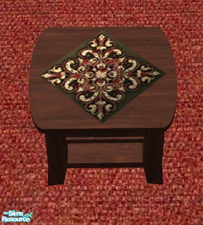 Sims 2 — Creamy Rose 1 Tile Coffetable Cloth by RhondaBlonda — You must download Mutske\'s mesh for this to show in your