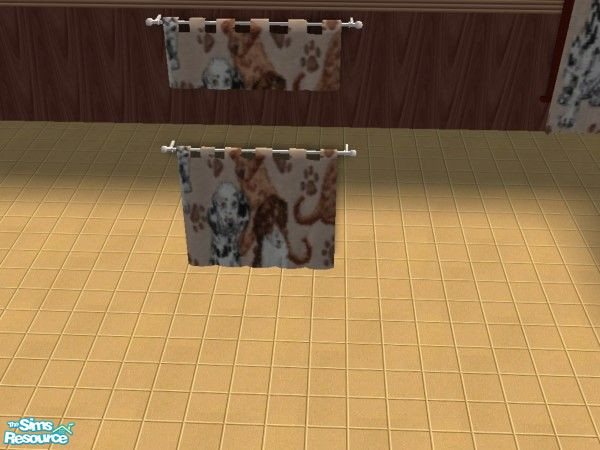 Sims 2 — Something New Bath - Puppies -curtains by ead425 — recolor of maxis Cafe curtains