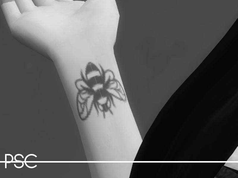 The Sims Resource - Bumble Bee Wrist Tattoo