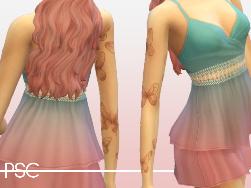 The Sims Resource - Butterfly Sleeve Tattoo