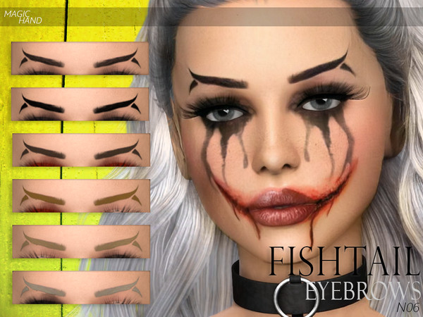 Sims 4 — [MH] Fishtail Eyebrows N06 by MagicHand — --10 available colors-- --Compatible with HQ settings-- --CAS