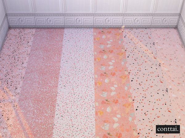 Sims 4 — Terrazzo Floor 3 by conttai — Pink terrazzo flooring.