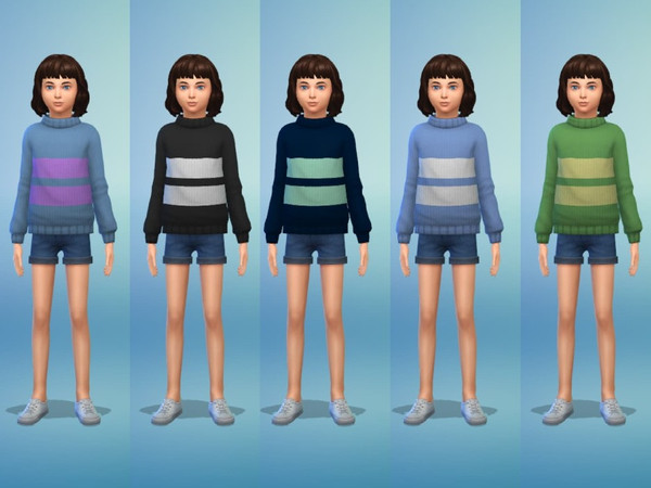 Sims 4 — UNDERTALE Frisk - Holiday Celebration needed by chicflic — A recolor of the child sweatshirt to match Frisk's