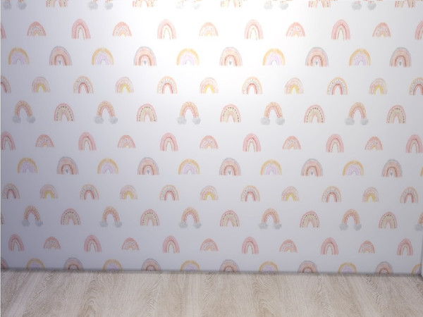 Sims 4 — Rainbow wallpaper  by acisimmer — A wallpaper for children's room. Available on 3 wall heights. Enjoy (: 