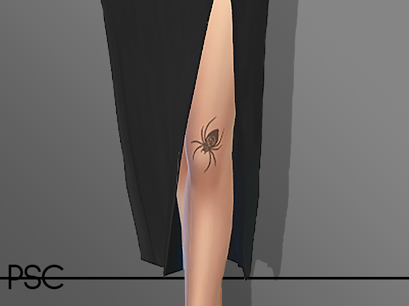 The Sims Resource - Spider Knee Tattoo