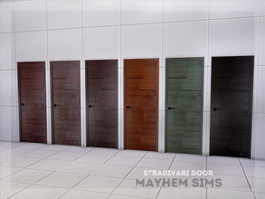 Sims 4 — Stradivari Door by mayhem-sims — 6 colors new HQ texture New door handle mesh, all LODs Base game compatible