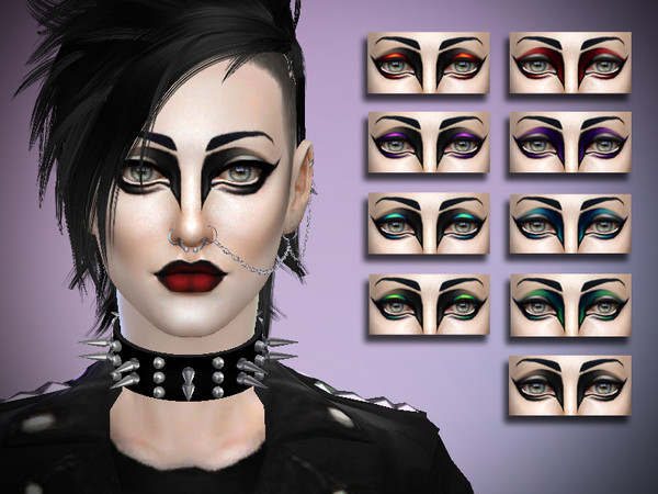 Sims 4 — [ThaisHerrera] Eyeshadow_Siouxie by thaisherrera — 80's goth style eyeshadow! Named after the iconic 80's