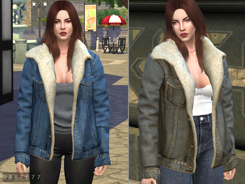 The Sims Resource - Sherpa Trucker Jacket - Acc