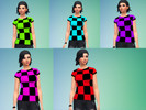 Sims 4 — checkered t-shirt by deadcubez — scenecore inspired women's checkered t-shirt