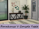 Sims 4 — Farmhouse V Console Table by Rixi-Dixi — Create the focal point in any living space with the Farmhouse V console