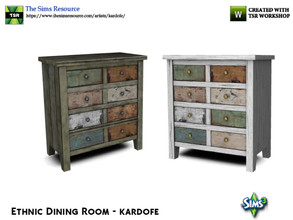Sims 3 — kardofe_Ethnic Dining Room_Chest of drawers by kardofe — Furniture with many drawers, made of recycled wood and