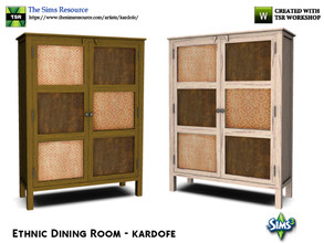 Sims 3 — kardofe_Ethnic Dining Room_Sideboard by kardofe — Wooden furniture, ethnic style, with two large doors with the