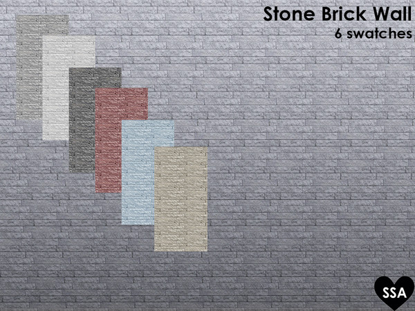 Sims 4 — Stone Brick Wall by SulSulAdrianna — 6 swatches. I hope you enjoy :)