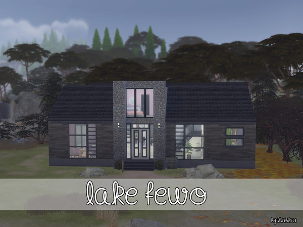Sims 4 — Lake FeWo - NoCC by LilaBlau — Familyhome at the Lake up to 5 Sims Particularities: - 4 bedrooms - 2 Bathrooms -