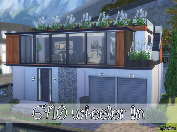 Sims 4 — 6710 Wheeler LN. - NoCC by LilaBlau — Modern House for a single Sim or a Couple Particularities: - 1 bedroom - 1