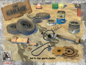 Sims 4 — The Garage - Set 4: Car Parts Clutter by Cyclonesue — Given that there are STILL no cars in the game, I was