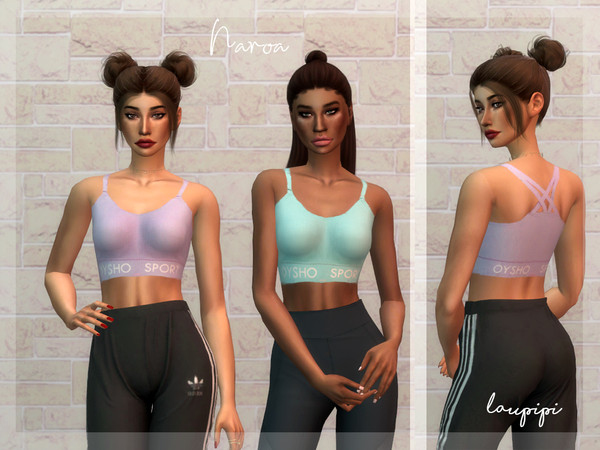 Sims 4 — Naroa by laupipi2 — New sport top! 6 Swatches