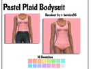 Sims 4 — Pastel Plaid Bodysuit by r-bernice95 — - Recolour of a EA Mesh - Plaid Look - Pastel Colours - Base Game