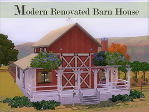 Sims 3 — Converted Barn House by Scape — A farmhouse with a classical country barn exterior but modern renovated
