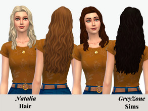 Sims 4 — Natalia Hair - REQUIRES UNIVERSITY by greyzonesims — The Natalia Hair is a University recolor. These long waves