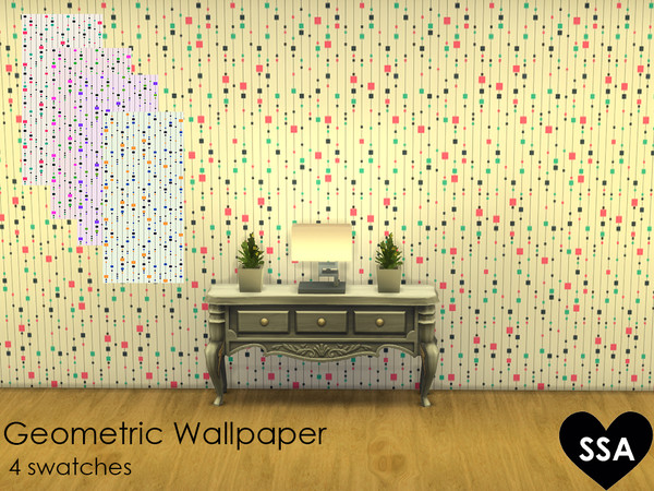 Sims 4 — Geometric Wallpaper by SulSulAdrianna — A fun geometric wallpaper with 4 swatches. I hope you enjoy :)