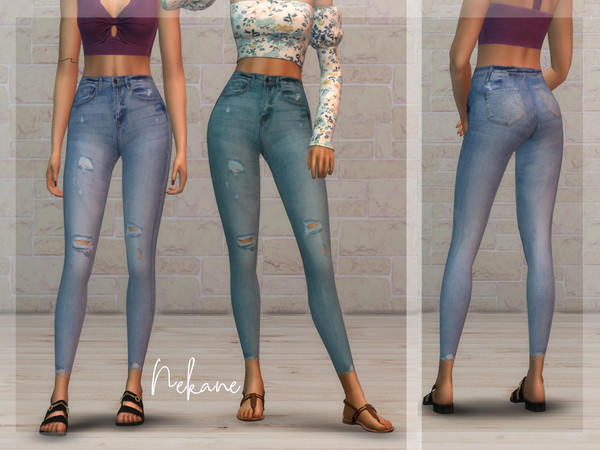 Sims 4 — Nekane by laupipi2 — Another pair of high waisted jeans! 8 Swatches