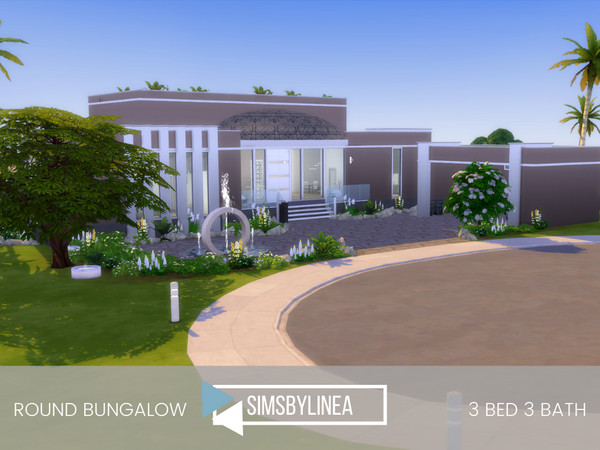 Sims 4 — Round Bungalow by SIMSBYLINEA — If architecture and an earthy but modern and clean interior are your thing, then