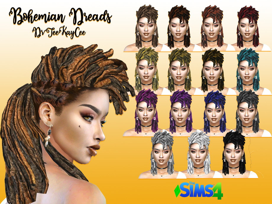Image of Dreadlocks Sims 4 hairstyle