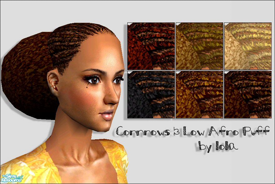 Sims 2 - Cornrows & Afro Puff by Lola - Part Of My Afro Carribean Colle...