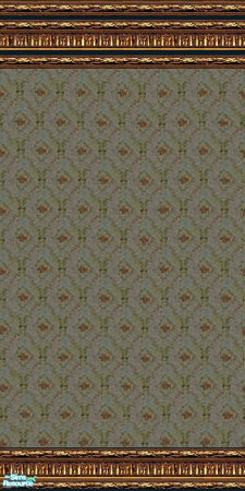 Sims 2 — jsf2RitzSteelBlue by jsf — From jsf Designs, an elegant, Victorian, patterned wallpaper with antique, burnished