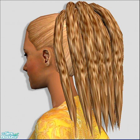 Sims 2 — Dread Pony Tail [Dark Blonde] by Lola — Part Of My Afro Carribean Collection. Dreaded Hair Pulled Up Into A High