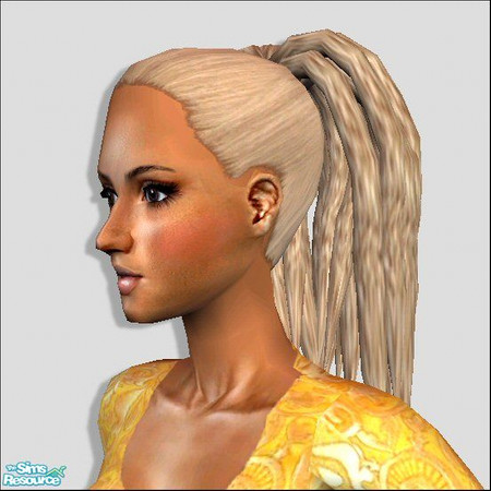 Sims 2 — Dread Pony Tail [Blonde] by Lola — Part Of My Afro Carribean Collection. Dreaded Hair Pulled Up Into A High