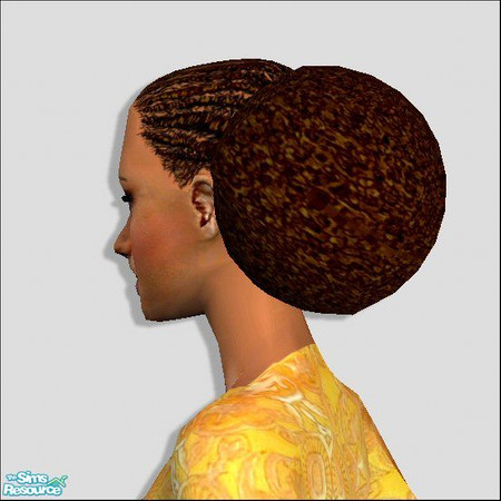 The Sims Resource | Cornrows & Afro Puff [Dark Brown]