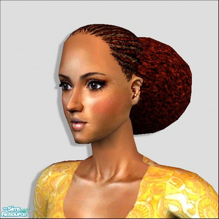 The Sims Resource | Cornrows & Afro Puff [Red]