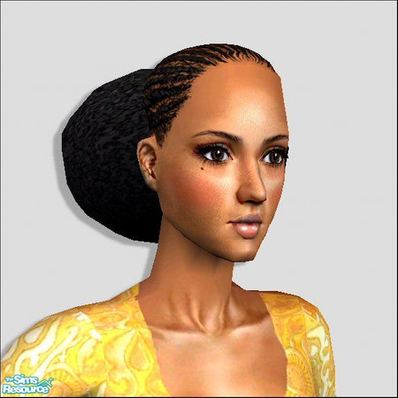 The Sims Resource | Cornrows & Afro Puff [Black]