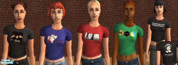 Sims 2 — Tori Amos Tees Set 1 by msnicoleking — 5 Tori Amos T-shirts for those Tori fans out there! Enjoy!