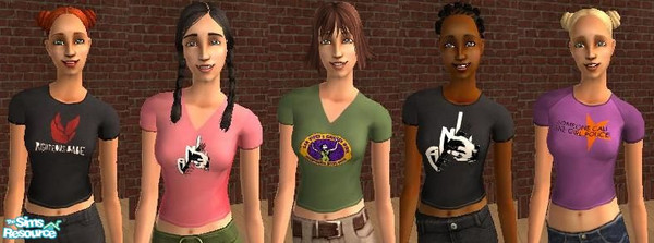 Sims 2 — Ani DiFranco Tee set 2 by msnicoleking — 5 more Ani DiFranco Tees, hope you enjoy!